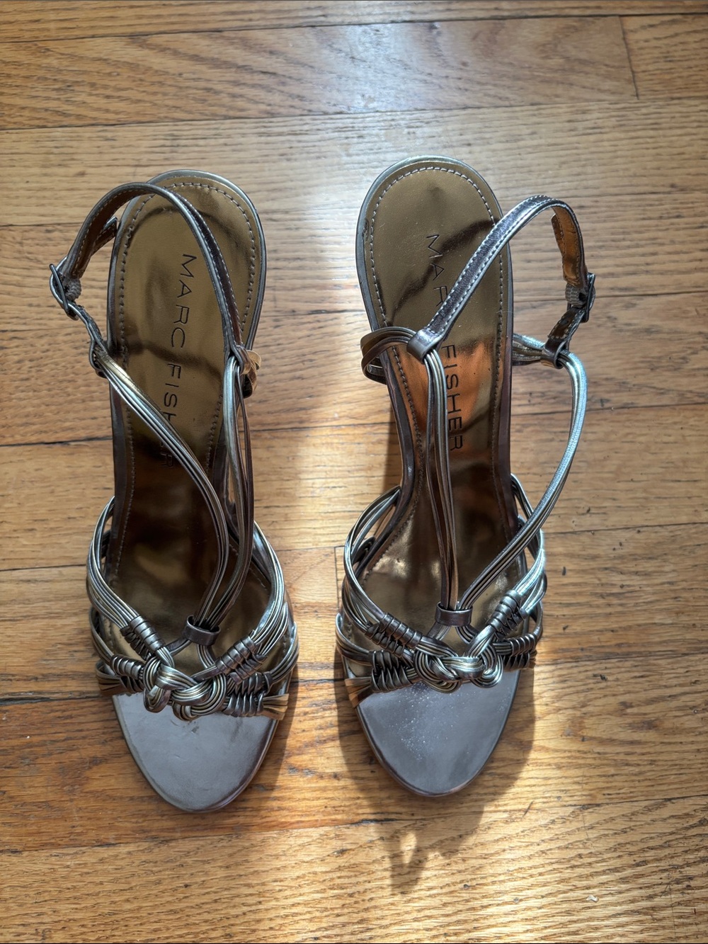 Marc Fisher Pewter Strappy  Sandals    Size 8